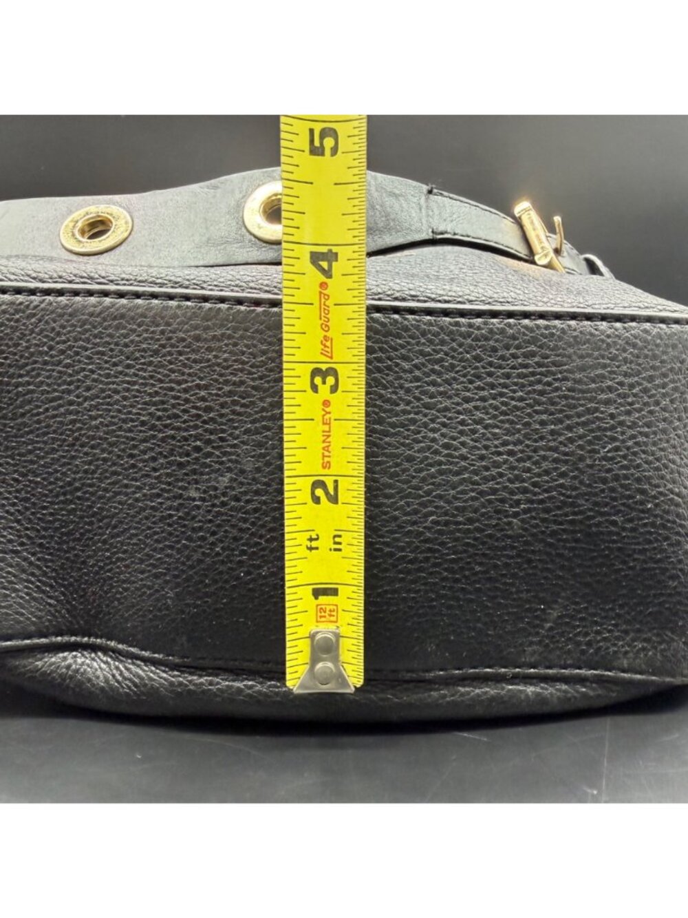 Michael Kors Barlow Medium Black Leather Purse Bag Grommet Adjustable Strap - Picture 16 of 16